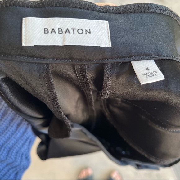 Aritzia Babaton Straight Leg Satin Trousers in Black - Picture 3 of 3